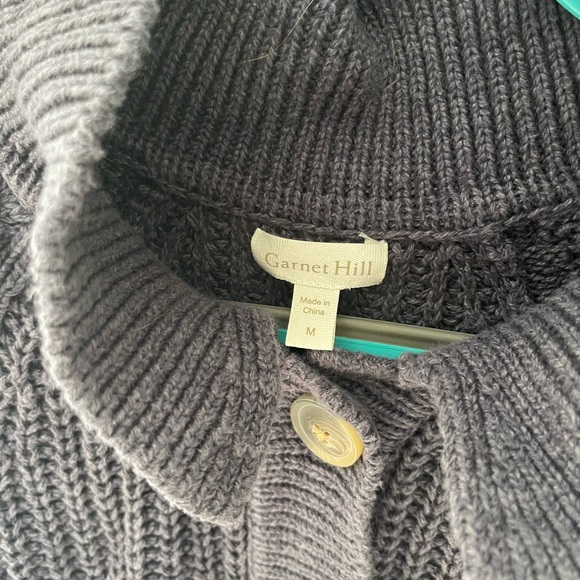 Garnet Hill Deep Purple Women's Cardigan - Picture 4 of 6